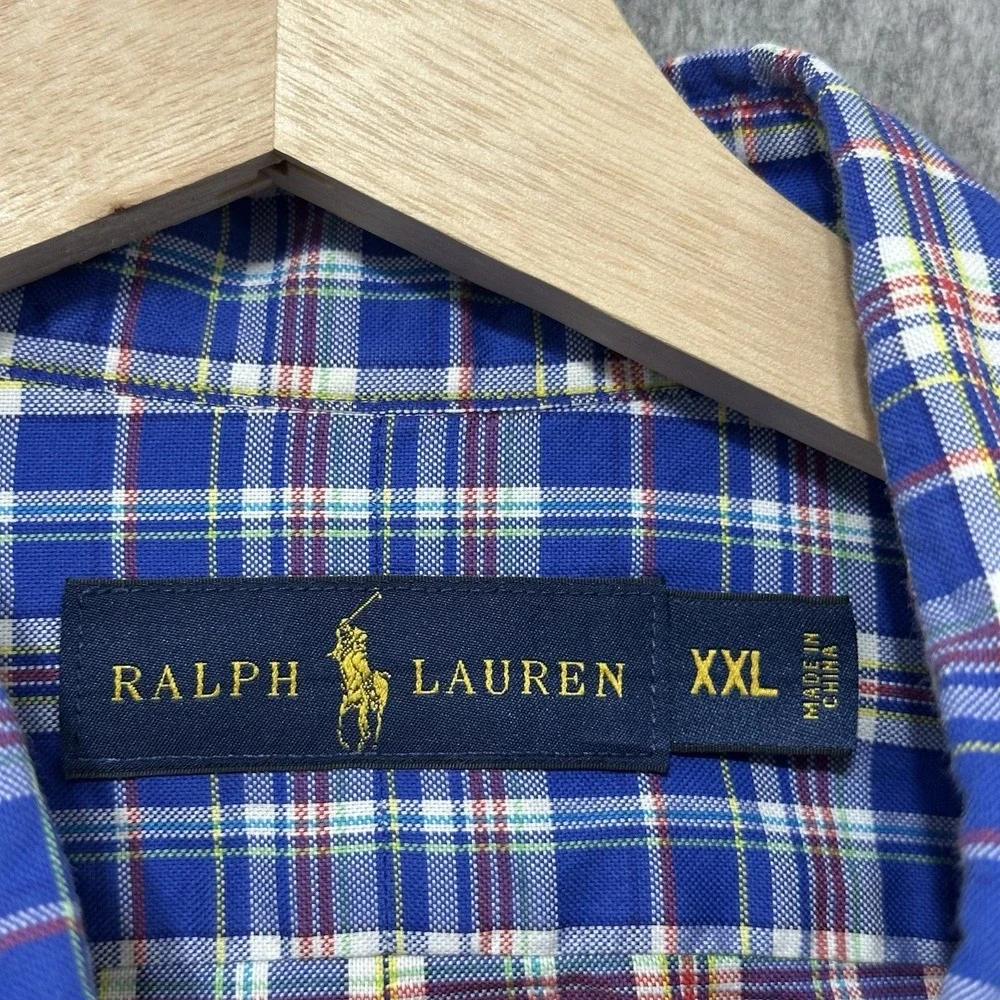 Polo Ralph‎ Lauren Plaid Button Down Shirt Men's XXL Classic Cotton Casual